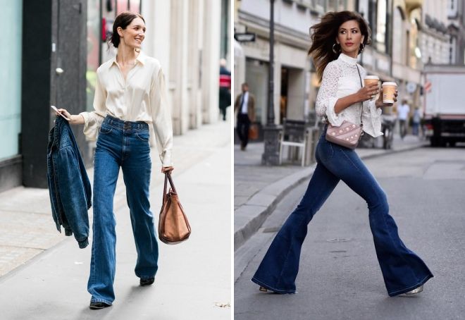 с чем носить джинсы клеш 2020